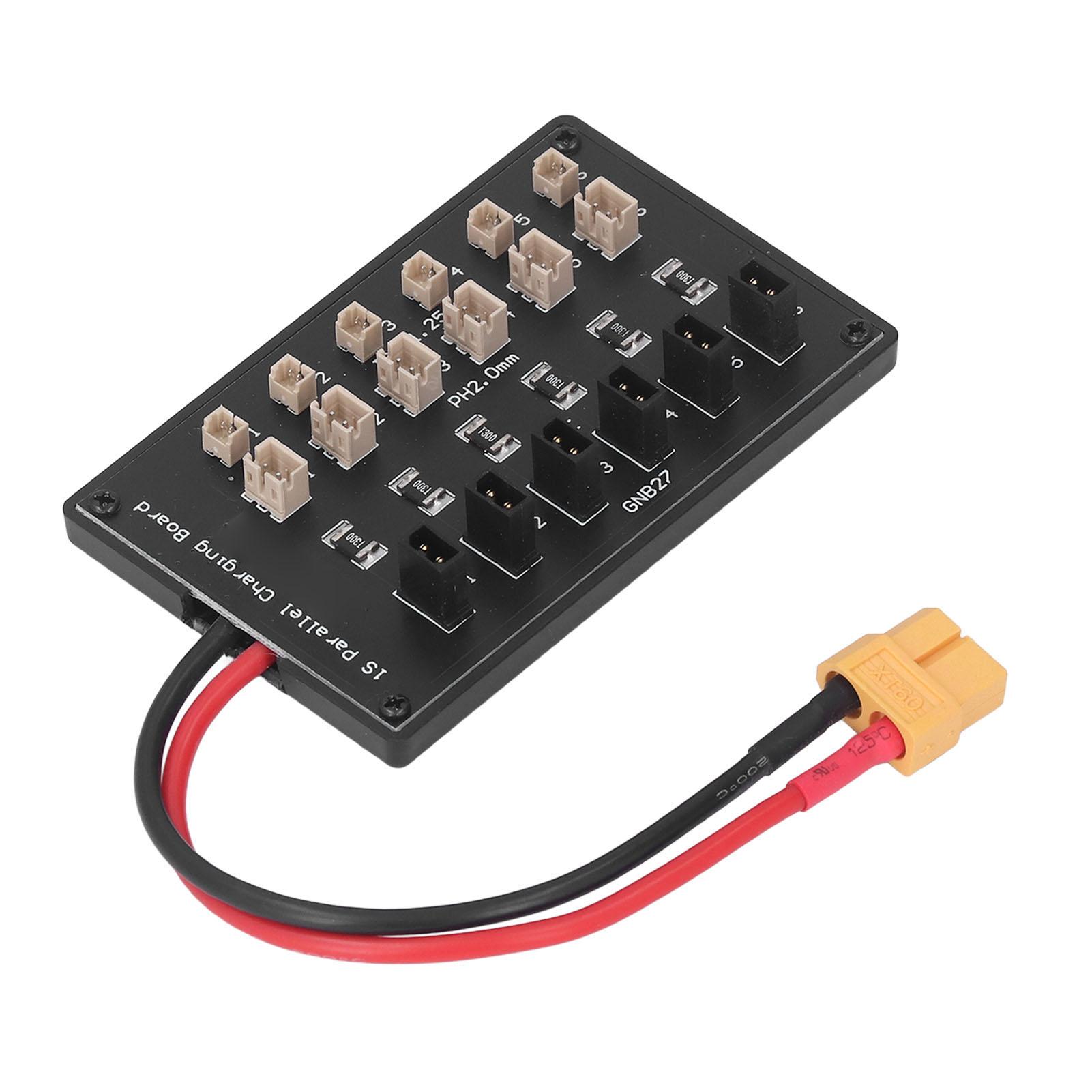 

Паралельна зарядна плата 6 каналів XT60 Плата балансування з кабелем 4.0 мм Banana Plug для