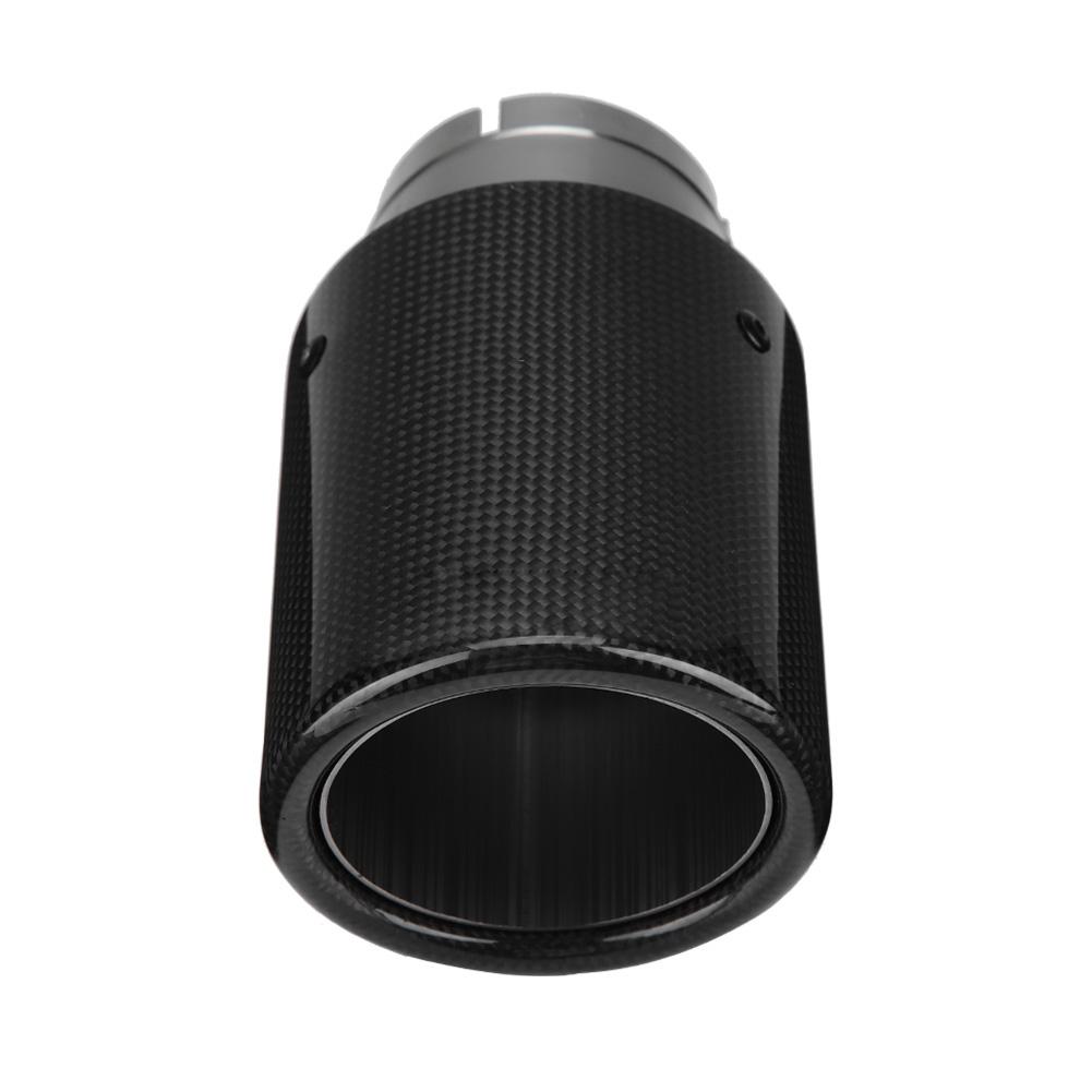 

Carbon Fiber Style Car Modified Single Outlet Exhaust Pipe Tail Throat 63‑89mm