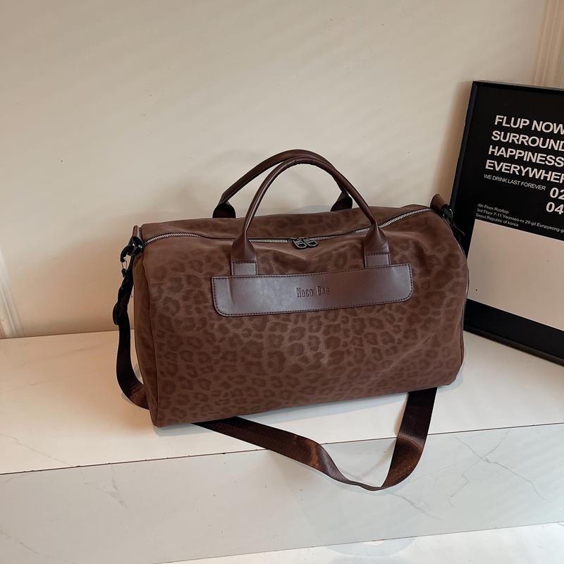 Geantă Sport de Capacitate Mare Imprimeu Leopard Geantă de Voiaj Geantă Fitness Geantă Duffel