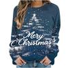 Christmas Snowman Pattern 3D Print Women Round-neck Sweatshirt Fashion Autumn Santa Claus Long Sleeve Cute Ladies Tee Pullover