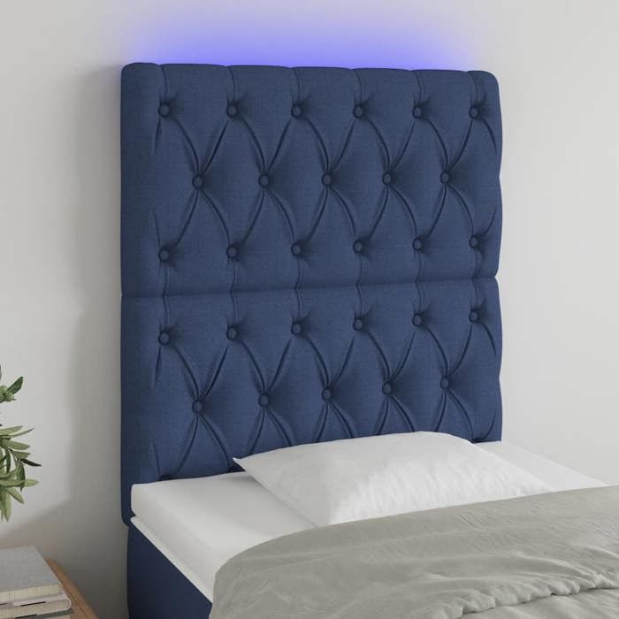 VidaXL LED Headboard Bedroom Furniture Single Bed Accessory Headboard Bed Frame Interior Blue 3122740