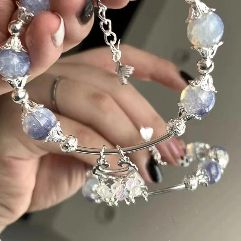 Beaded Trendy Butterfly Bracelet For Women Elegant Alloy Plated Fashion Summer 2024