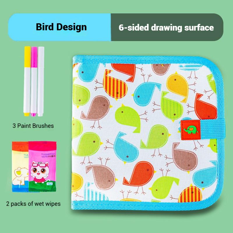 

Детская волшебная доска, обучающие детские игры, раскраски, детские игрушки для рисования, 6-сторонняя стираемая доска с водой, 3 меловых ручки синий