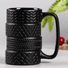 Ceramic Tyre Tire Coffee Mug Car Mug Morning Cup Juice Milk Mugs for Birthday Holiday Gifts Coffee Cups Wheel Coffee Mug Desk
