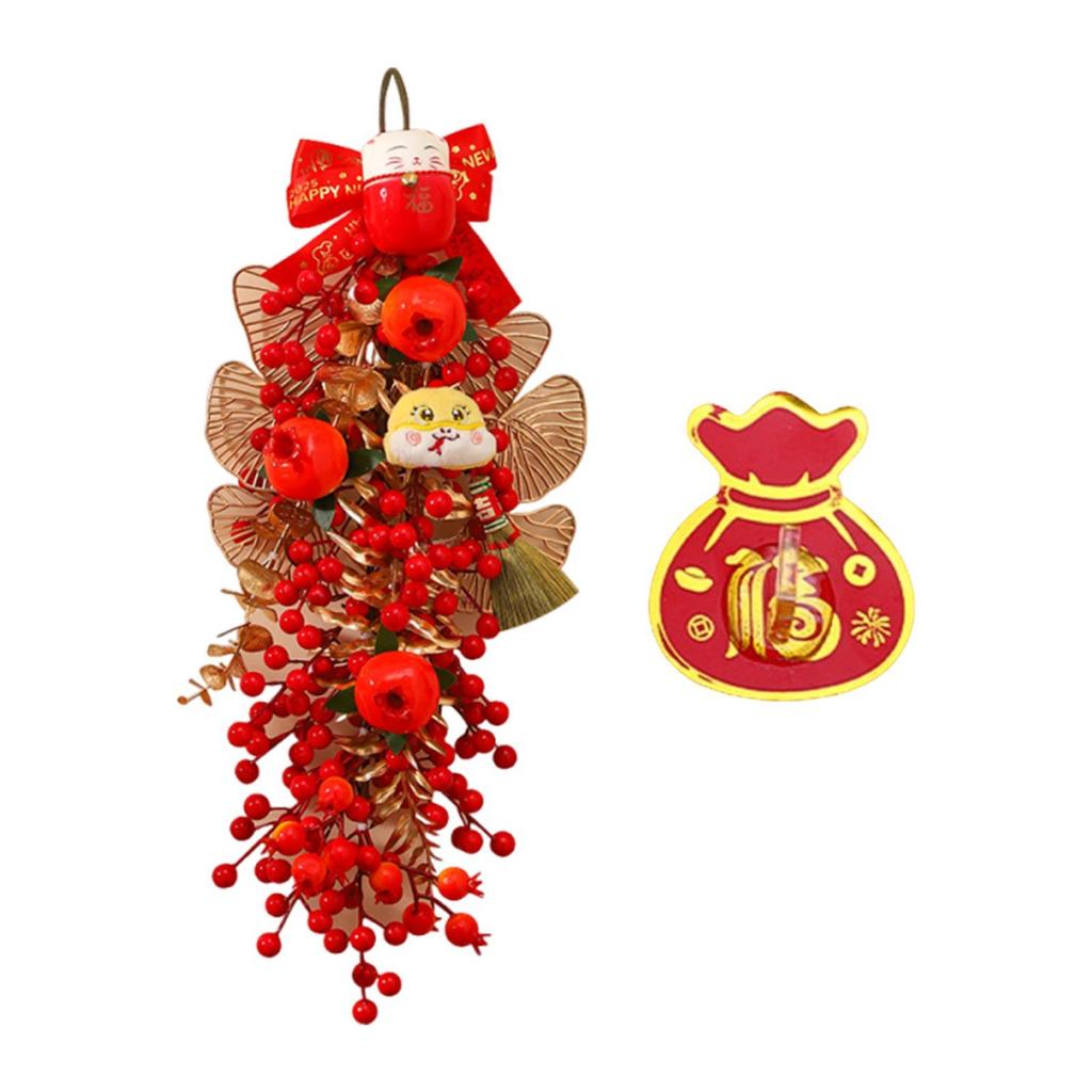 2026 Chinese New Year Decoration with Hook Home Decor Stylish Lunar New Year Swag for Birthday Window Home Holiday Farmhouse