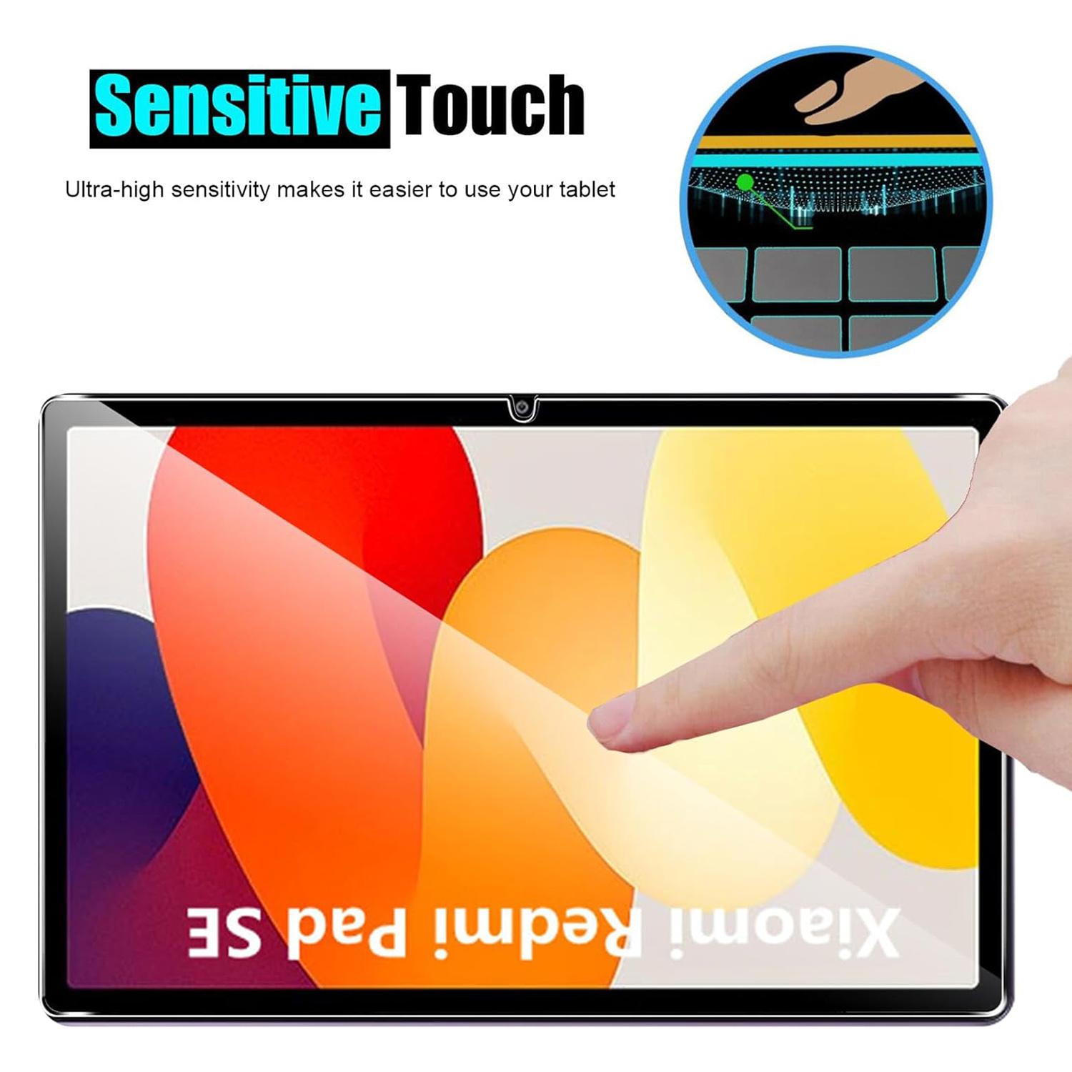 

2Pcs For Xiaomi Redmi Pad SE Full Screen Protector 2.5D Tempered Glass Shatter-proof Film Type A