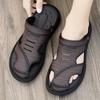 Men Slippers Summer Outside Street Beach Style Non-slip Cover Toe Casual Sandals Soft Light Shoes