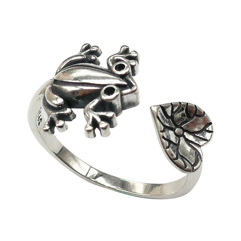 

Cute Fortune Cat Shape Opening Rings For Women Vintage Color Toad Animal Delicate Finger Ring Girl Fashion Jewelry Gifts resizable