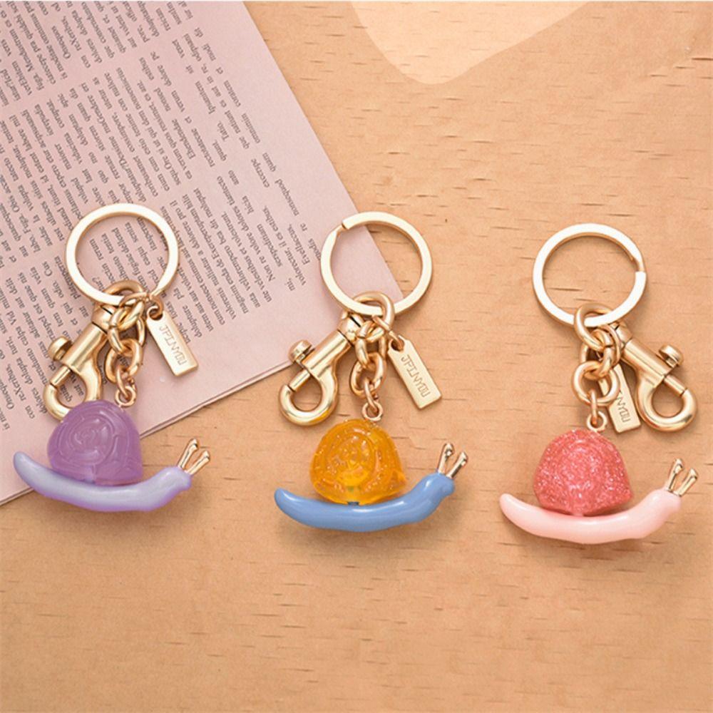 Anti-Lost Resin Snail Keyring Bag Charm Small Snail Bag Pendant Birthday Parties