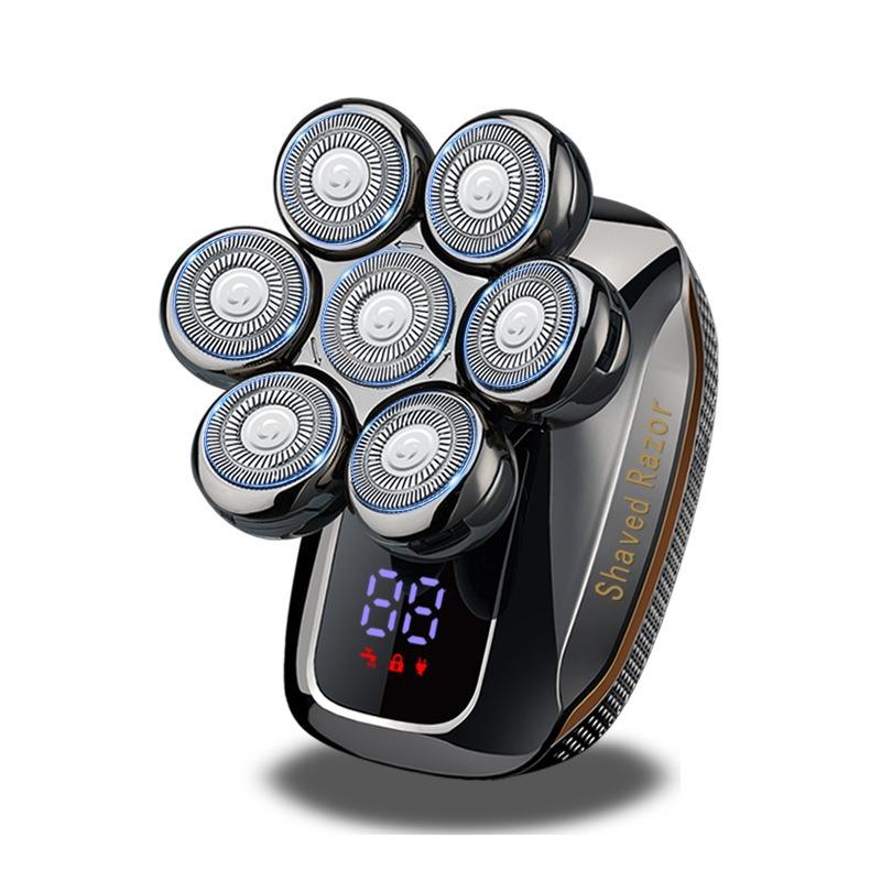 New Smart Men's Electric Shaving Kit with A Clean-shaven Head Design Featuring Seven Blades and Multiple Functions for Shaving