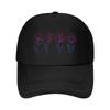 Subtle Bi Pride Flowers Bisexual Flag Line Art Drawing Baseball Cap Designer Cap Party Hat Women's Men's