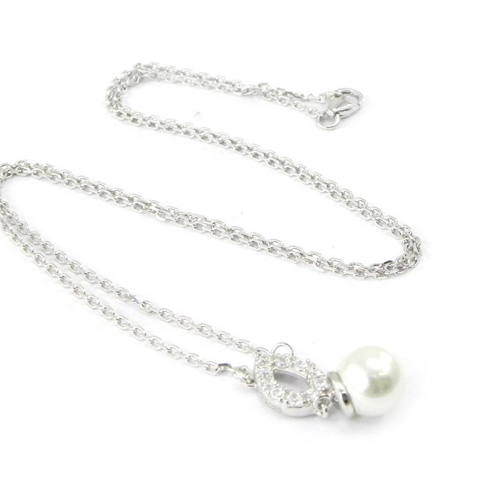 Les Trésors De Lily [I1146] - Collier Argent 'Catherine' Blanc argenté (rhodié) - 20x7 mm