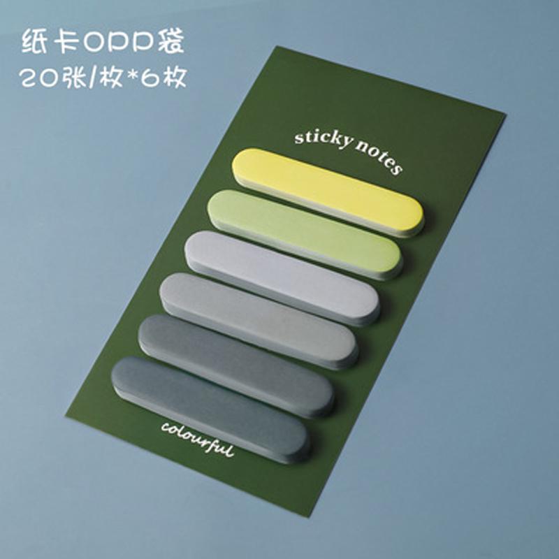 1Pcs Creative Color Index Strip Sticker Notes Memo Pad Stationery Tearable Sticky Office Decor School Supplies Student Kids Gift