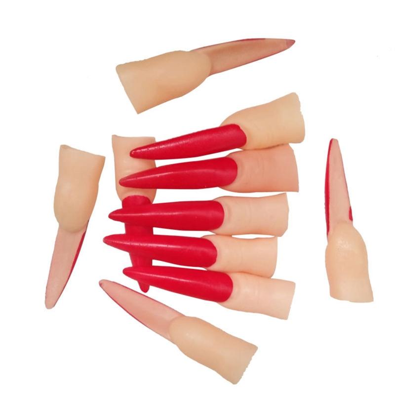 Witch Fingers Nails Halloween Costume Props Fake Witch Nose for Party Club