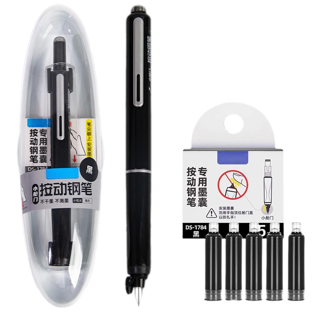 Retractable Fountain Pen Fine Nib Set With Refillable Ink Cartridges,Practice Calligraphy Writing Pen For School Office