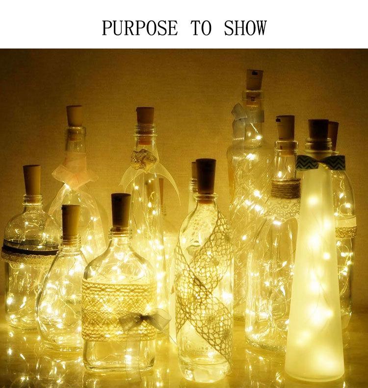 LED Fairy Star Lights with AG13 Battery, Copper Wire Bottle Stopper for Christmas Decoration