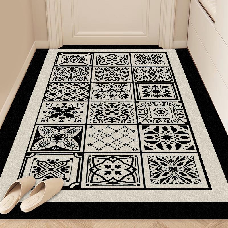 Retro American Non-Slip Wear-Resistant Leather Entrance Mat