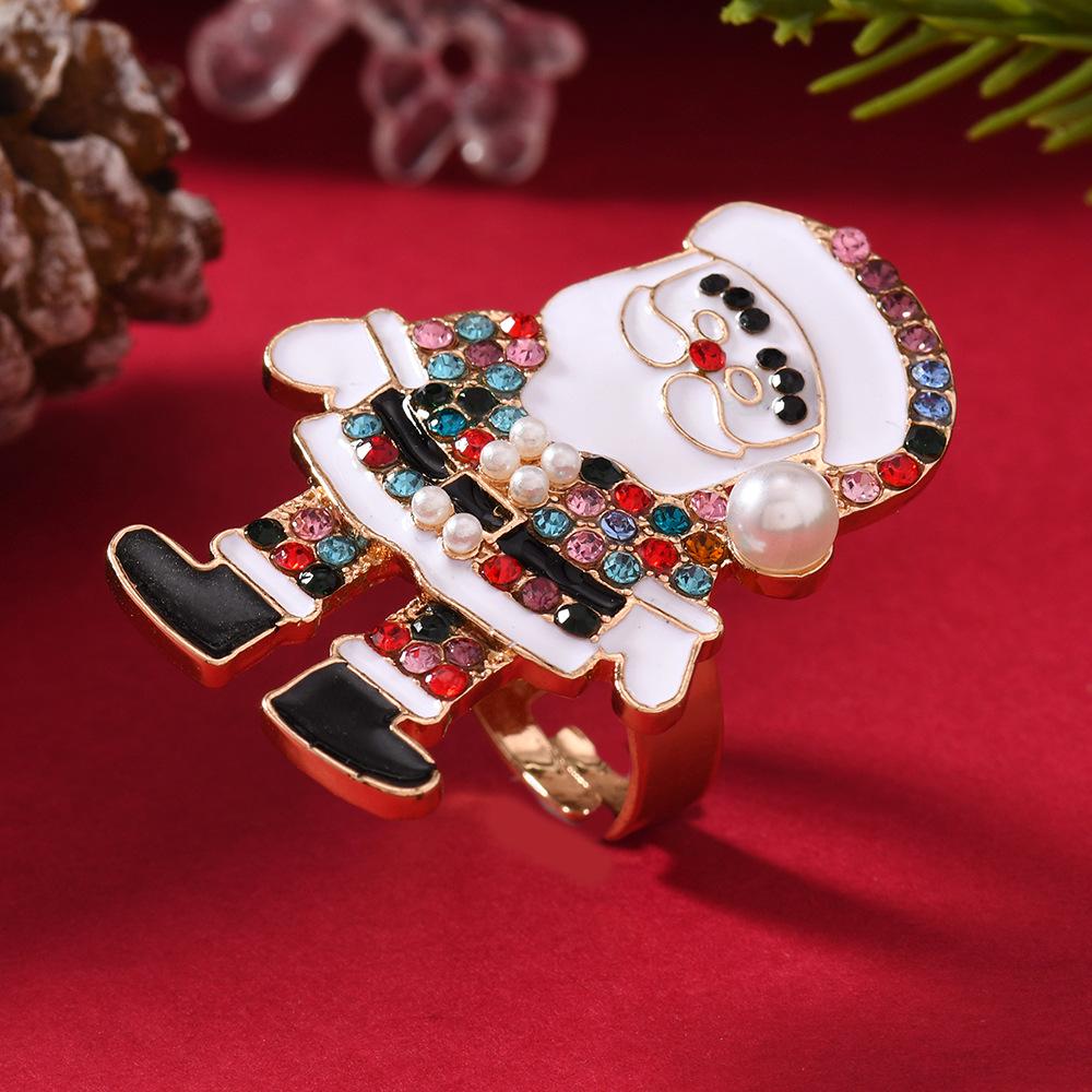 Santa Claus Rhinestone-Studded Earrings: European & American Cross-Border Fashion Design