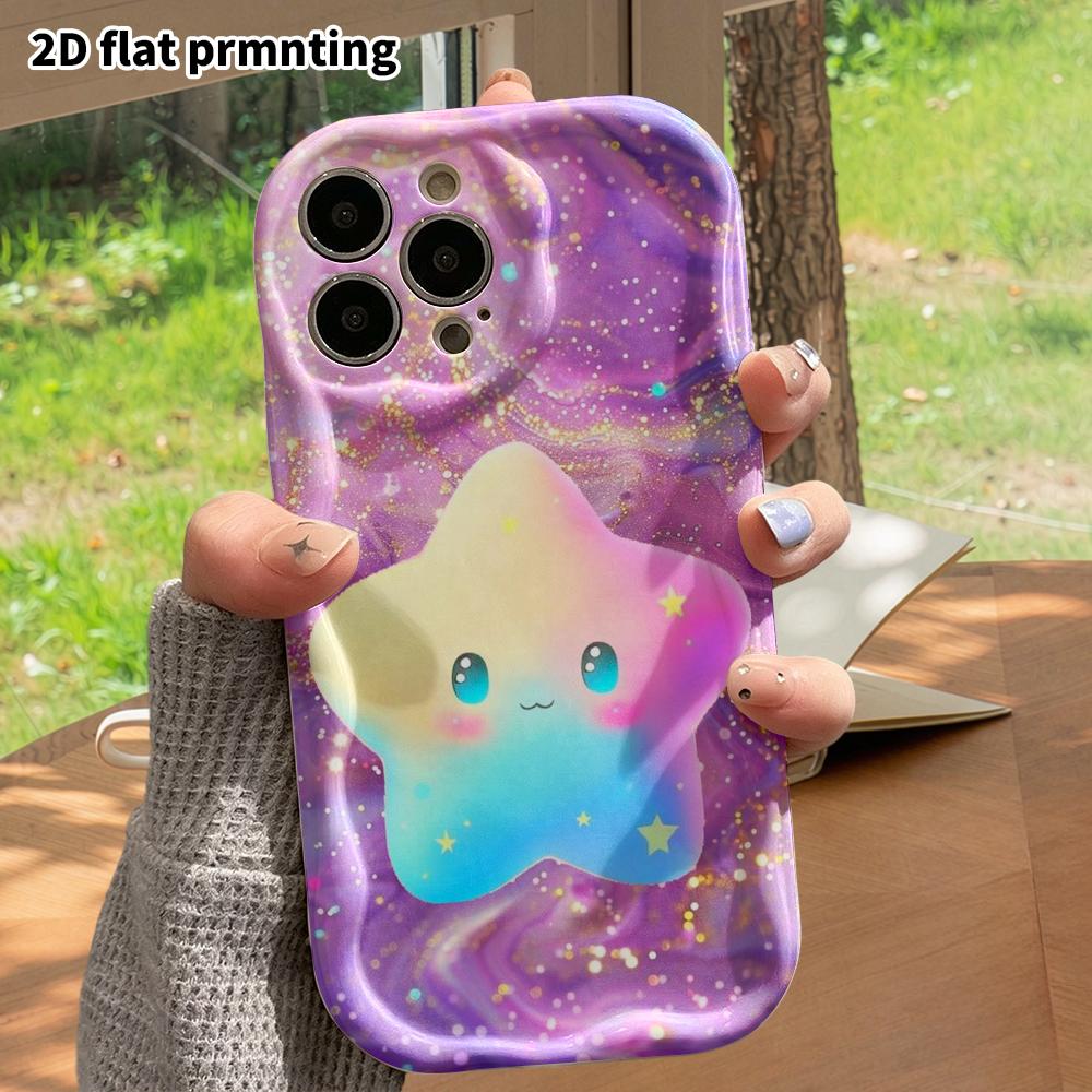 Phone Case: 2D Flat Design Suitable for iPhone 18 17 16 15 14 13 Pro Protective Case, Cartoon Stars, Perfect Christmas and Halloween Holiday Gift