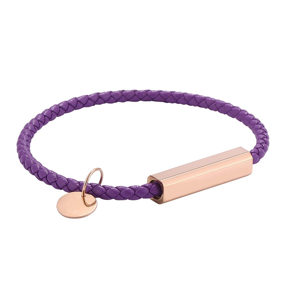 

Модный фиолетовый кожаный браслет женский браслет браслет шарм женский браслет ювелирное изделие подарок Wearing Length 205mm фиолетовый