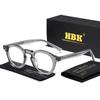 HBK Einfacher Runder Herren Brillenrahmen Hochwertiger Marken Design Rahmen Anti Blaulicht Lesebrille Damen Optischer Rahmen