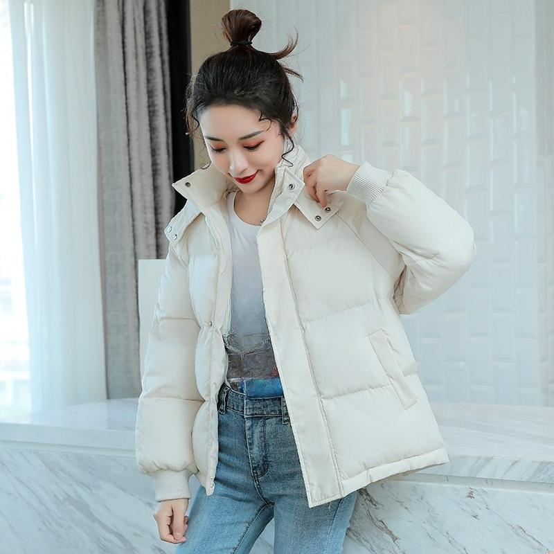 

Куртка в западном стиле с подкладкой Женская свободная толстая куртка с подкладкой Зимняя куртка с подкладкой Куртка-хлеб Гонконгский стиль XS белый