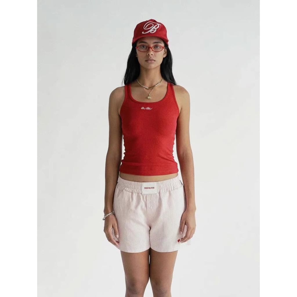 High Waist Embroidered Striped Loose Casual Shorts Women's 100% Cotton Fashion Korean Style Straight Leg Pants Single Wear Summer Shorts