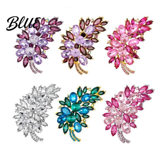 Cubic Zirconia Inlaid Brooch Pin Women Lightweight Flower Cluster Sparkling