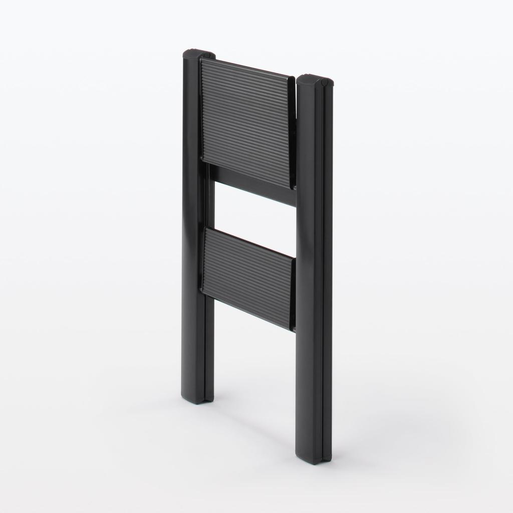 MUJI Aluminum Step 2 Dark 83721039 Stool, Steps, Gray,