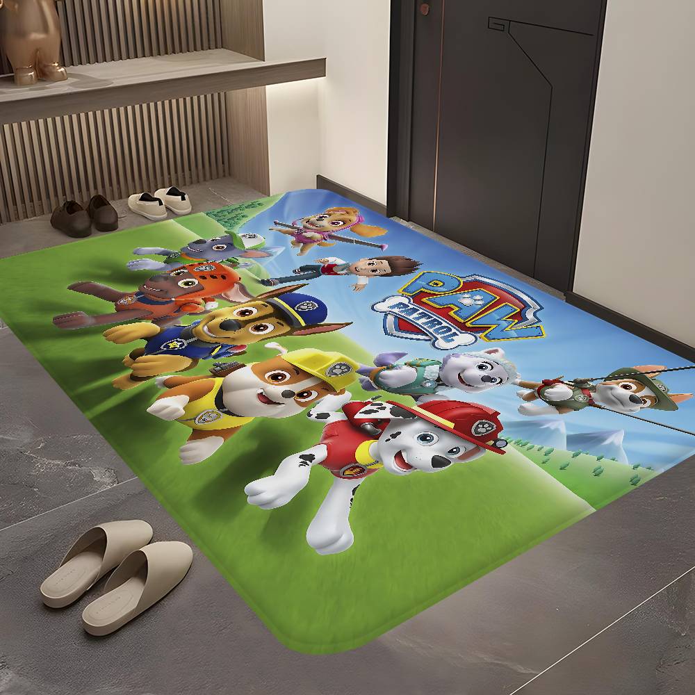 Anime P-Paw P-PatrolS Cute Bathroom Mat Kids Room Bedroom Decoration Balcony Anti-Slip Doormat Living Room Welcome Rug