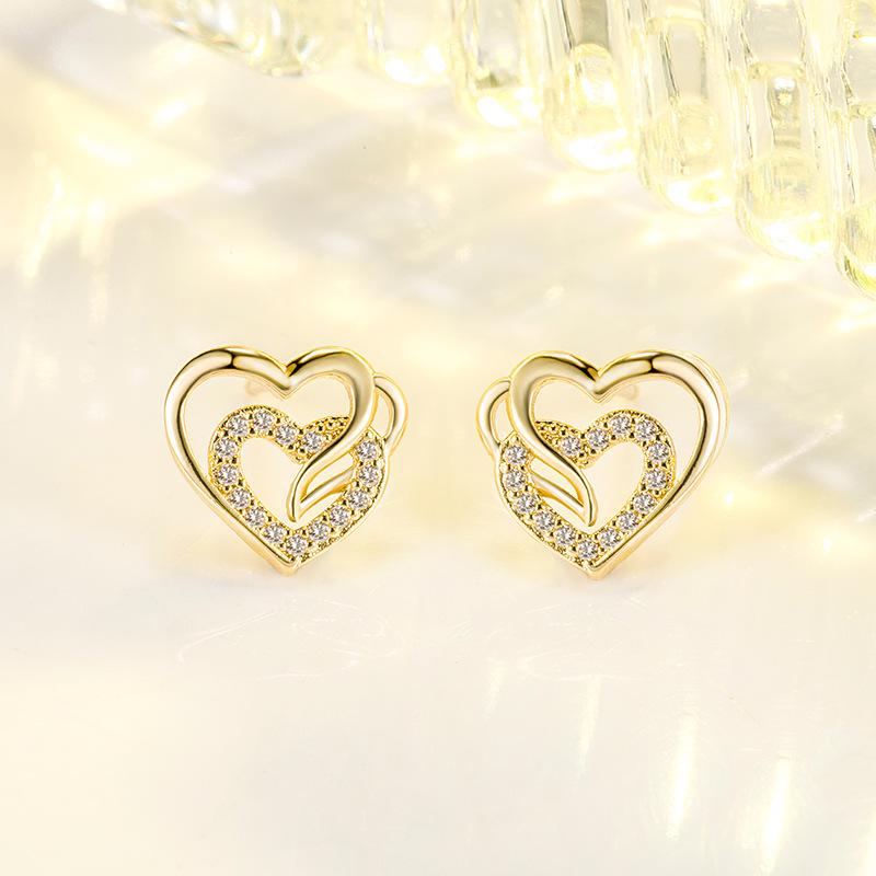 Hot 925 Sterling Silver Earrings Heart Zircon For Women's Wedding Fine fashion Jewelry Accessories Multiple Colors