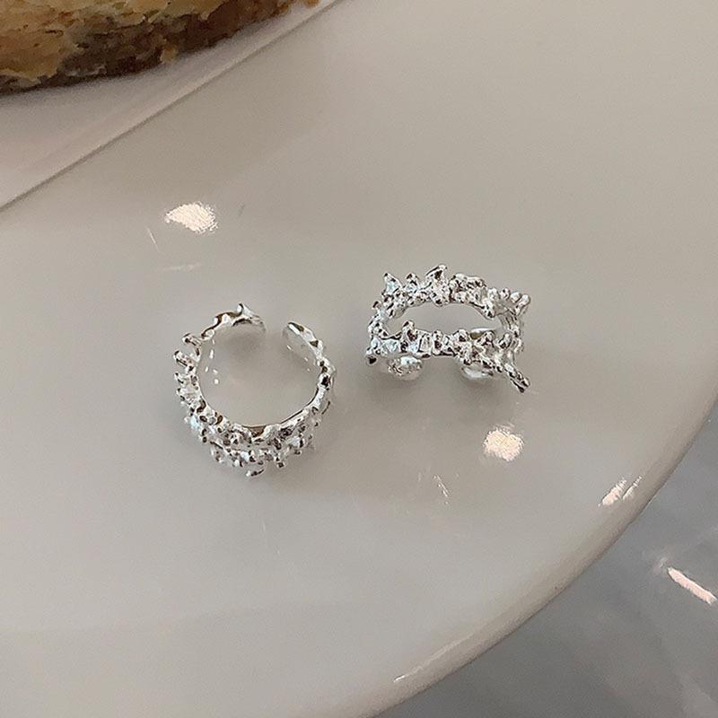 S925 sterling silver cold wind ear clips without earrings ins niche temperament ear bone clips ear jewelry