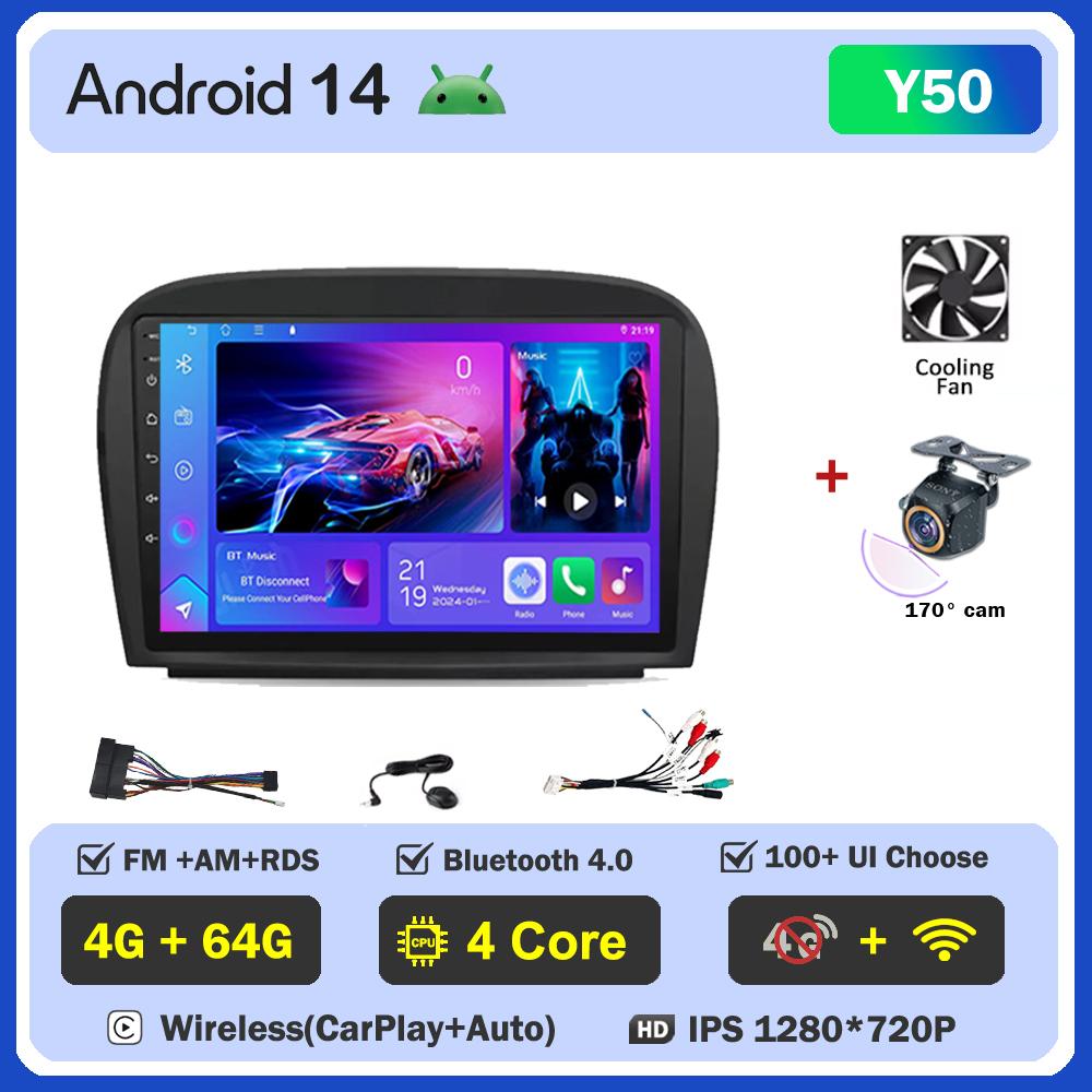 Pentru Mercedes Benz SL R230 SL350 SL500 SL55 SL600 SL65 2001-2007 Player Radio Auto Android 14 Navigație GPS Ecran Tactil 5G Wifi