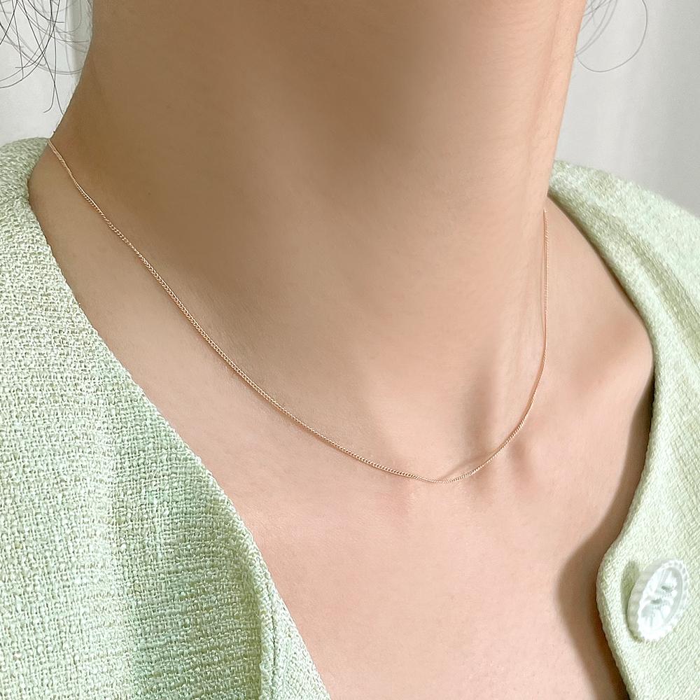 Loveenb [14K Gold] Emily Soft Chain Necklace Plain Chain