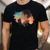 Men's T-Shirt Anime Girl with Cat Motif Cotton Size S To 5XL