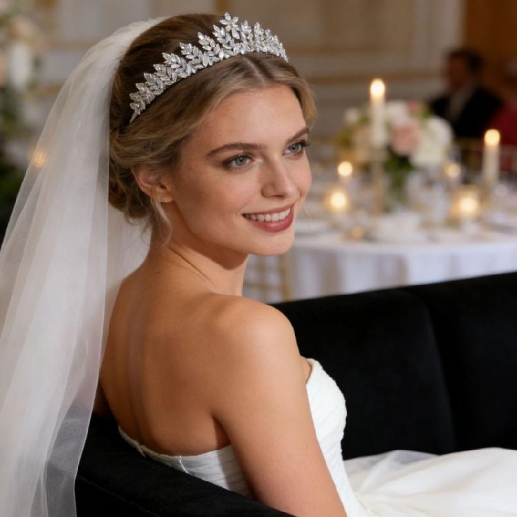 Diademi con Cristalli da Regina di Bellezza Portatili Fascia Elegante Corone Accessorio per Capelli per Donne in Esibizioni in Costume