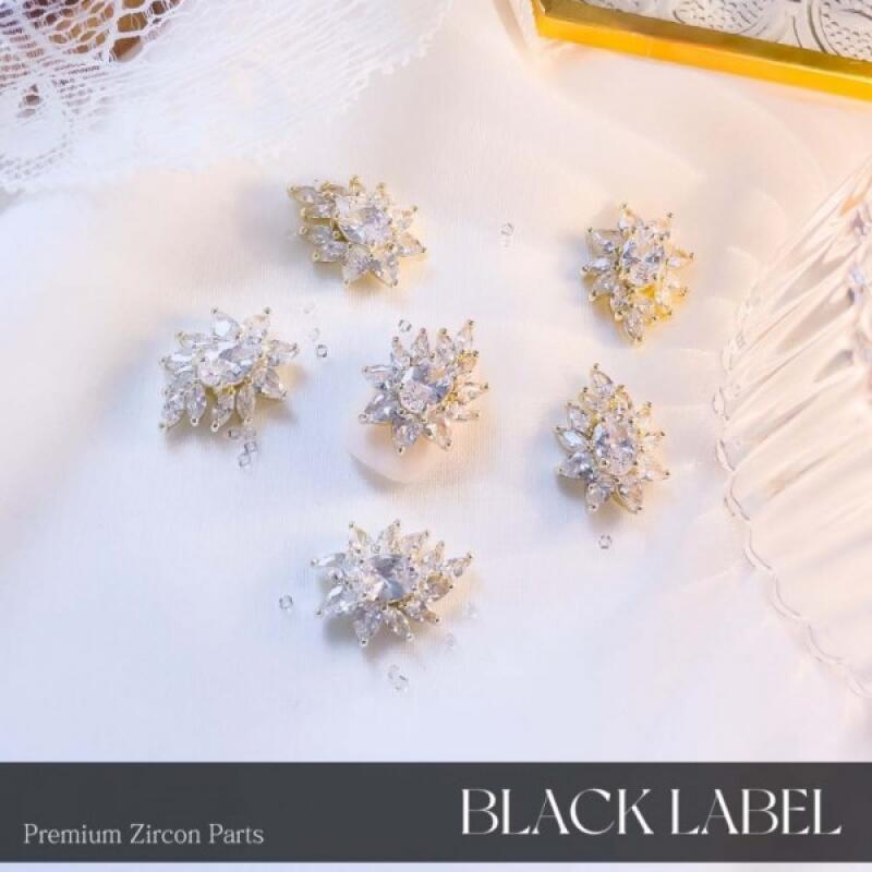 Bloom Flower Zircon Jewelry Parts