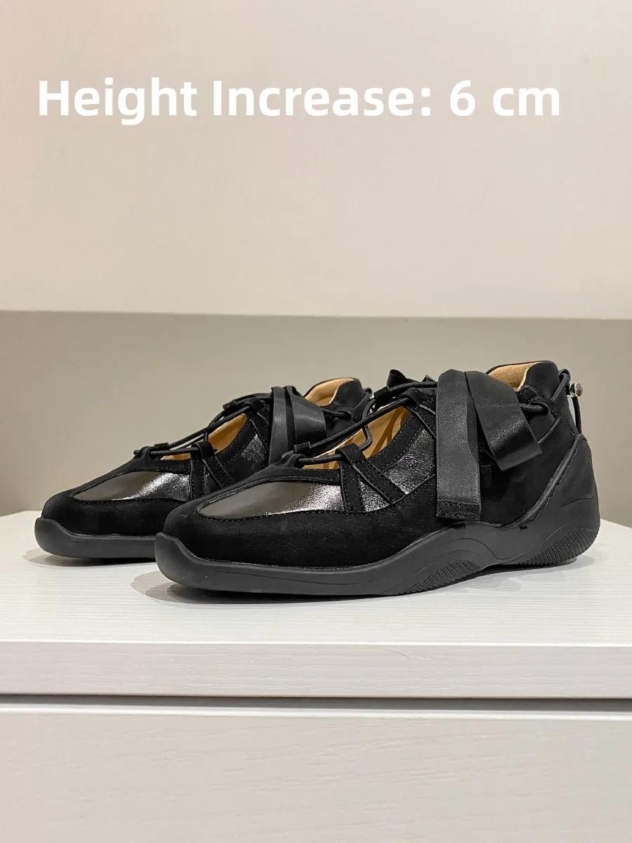 

Ballet Sle Real Leather Women s Increased Height Casual Function German Training oes with Ribbon Butterfl 40 чёрный