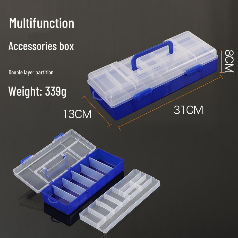 Portable Double-Layer Fishing Tackle Box - Large Capacity with Compartments for Lures and Hooks
