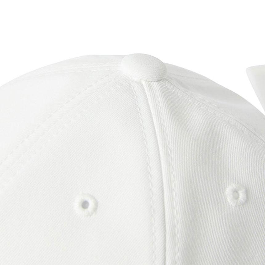 Monseuteoji Ribbon Wide Ball Cap White Mc24Rbw-189