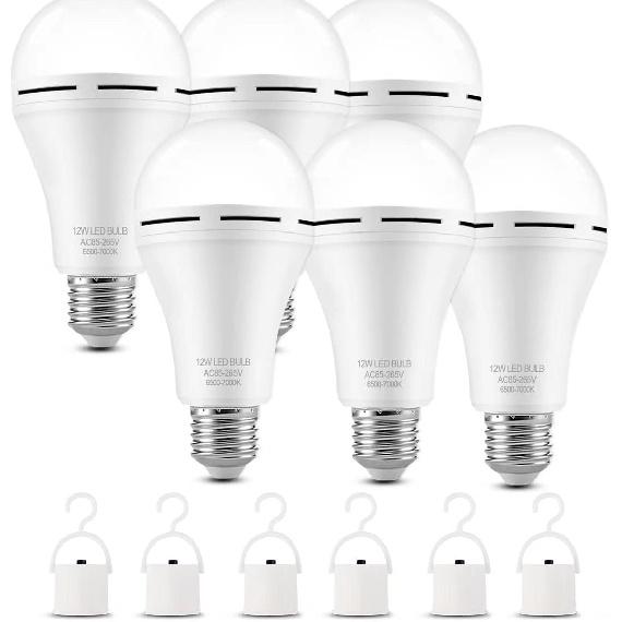 Rechargeable Emergency LED Light Bulbs for Home Power Failure | Listed Battery Operated Light Bulb Power Outage Camping Reading Lighting Hurricane
