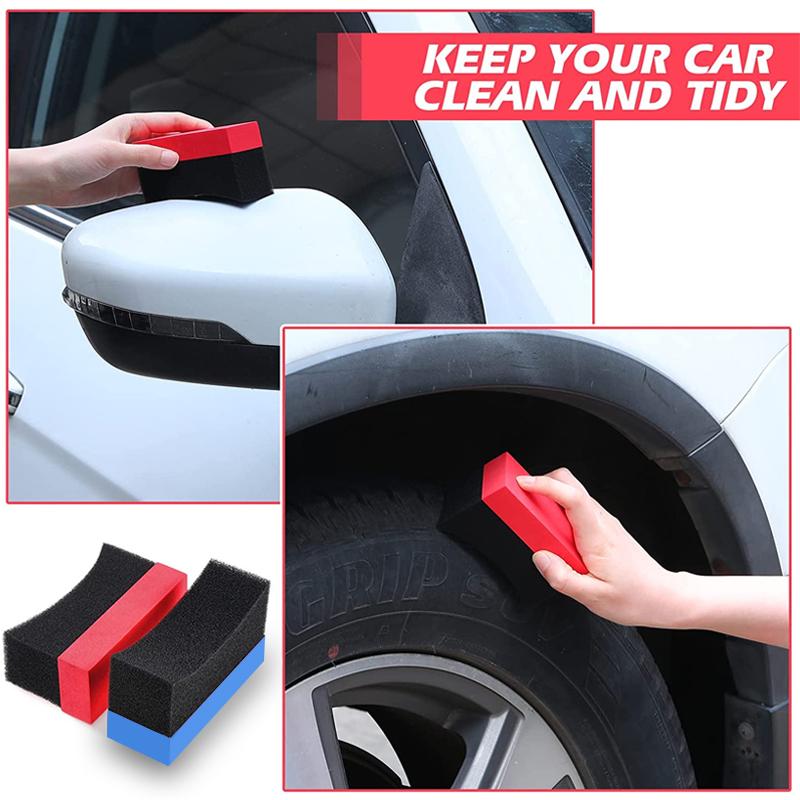 10Pcs Car Wheel Cleaning Sponge Detailing Applicator Sponge Water Suction Sponge Wax Polishing Tyre Brushe Tools Car Accessories