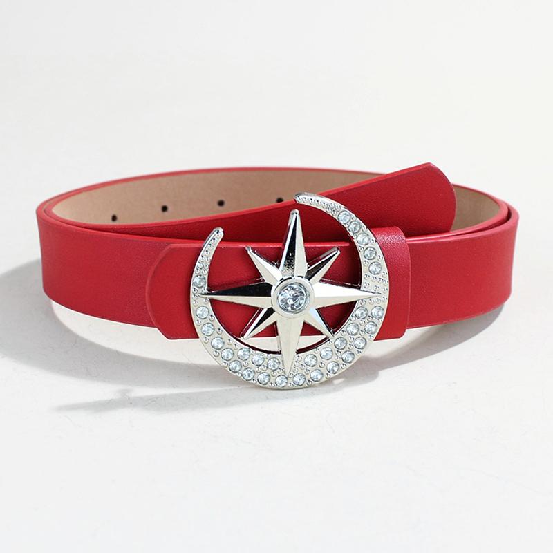 Women'S Star Buckle Belt Y2K  Moon Luxury Bling Sequin Punk Metal Buckle Belt  Waistband Jeans Pants Party Belt