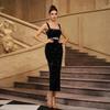 Cross-Border Foreign Trade Dress, European and American Women's Fashion, New High-End One-Shoulder Bodycon Sequin Evening Gown Dress