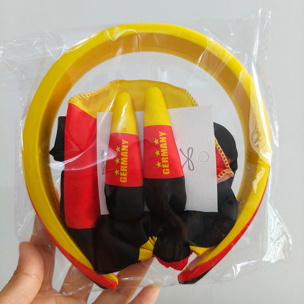 2026 3 Stück Fahnen Länder Set Stirnband Haarspange für Frauen Fußballfans Mode USA Mexiko Kanada Deutschland Fahne Haaraccessoire