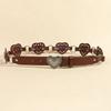 Zinc Zinc Alloy Cowboy Waistband PU Leather Heart Hollow Belt Simple Cowgirl Buckle Belt  Dress Decoration