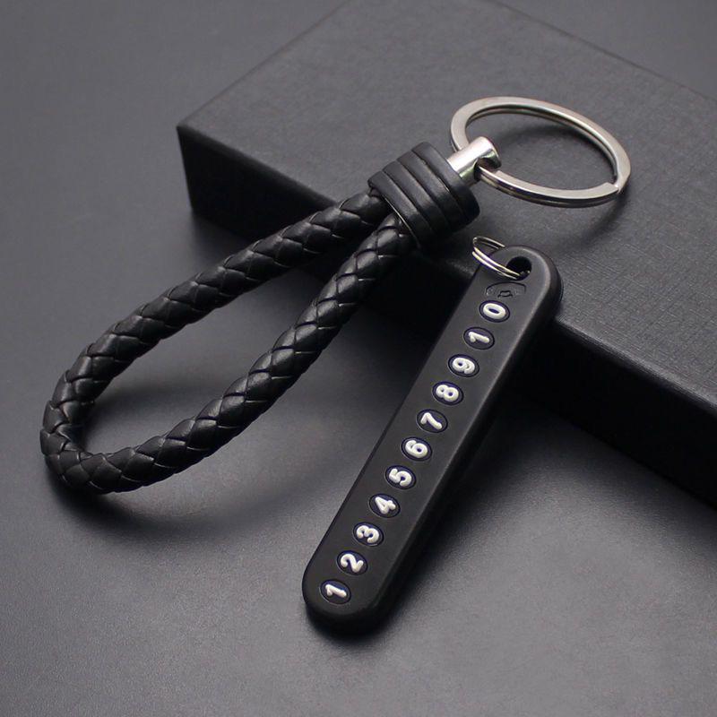 Handmade Braided Leather Car Keychain: PU Leather Pendant for Men & Women