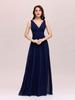 Ever-Pretty Women's Chiffon Pleated Double V-Neck Maxi Evening Dresses Sleeveless Bridesmaid Dress