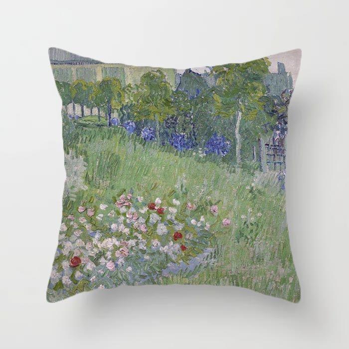 Van Gogh Painting Pattern Square Polyester Pillowcase, Sofa Living Room Decorative Cushion Cover, Bedroom Bedside Pillow Cover