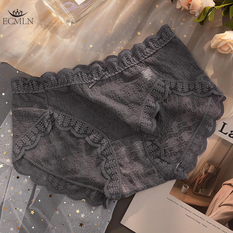 Women's Sexy Lace Underwear Panties Women Mid Waist Summer Seamless Briefs Underwear Underpants Breathable Cotton Crotch Underwear Lingerie